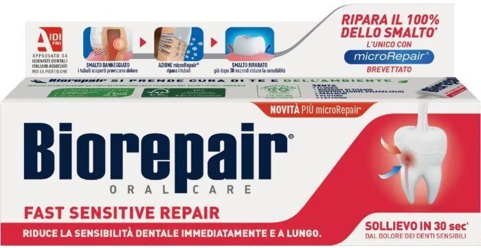 Зубна паста Biorepair Швидке позбавлення від чутливості 75 мл (8017331048443/8017331095416) фото