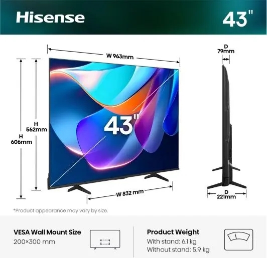 Телевізор Hisense 43A6S фото2