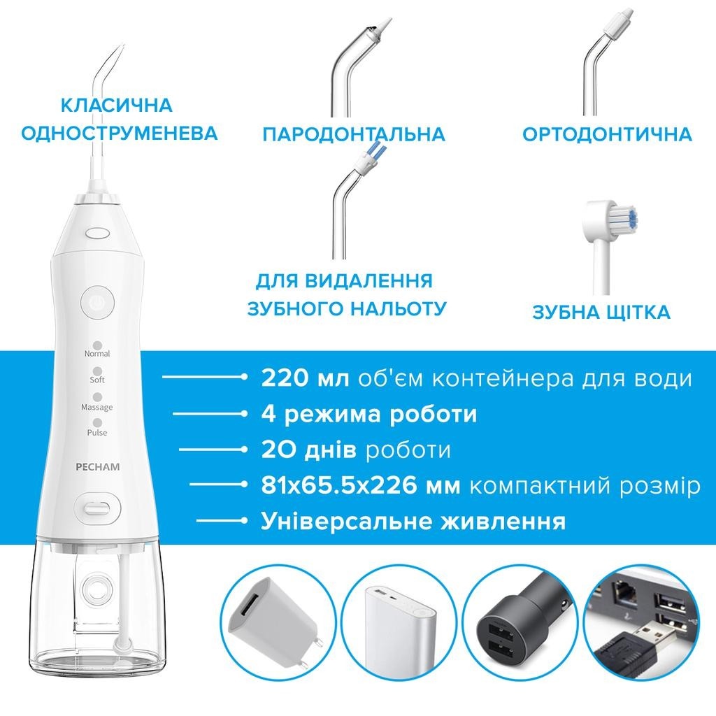 Ирригатор Pecham Travel PC-1581 White фото2