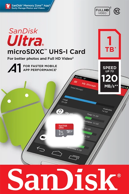 Карта памяти SanDisk Ultra 1TB microSDHC UHS-I Card A1 Class 10 (SDSQUA4-1T00-GN6MN) фото2