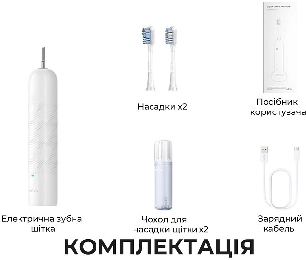 Електрична зубна щітка Mova Fresh White (ATB13A-WH) фото