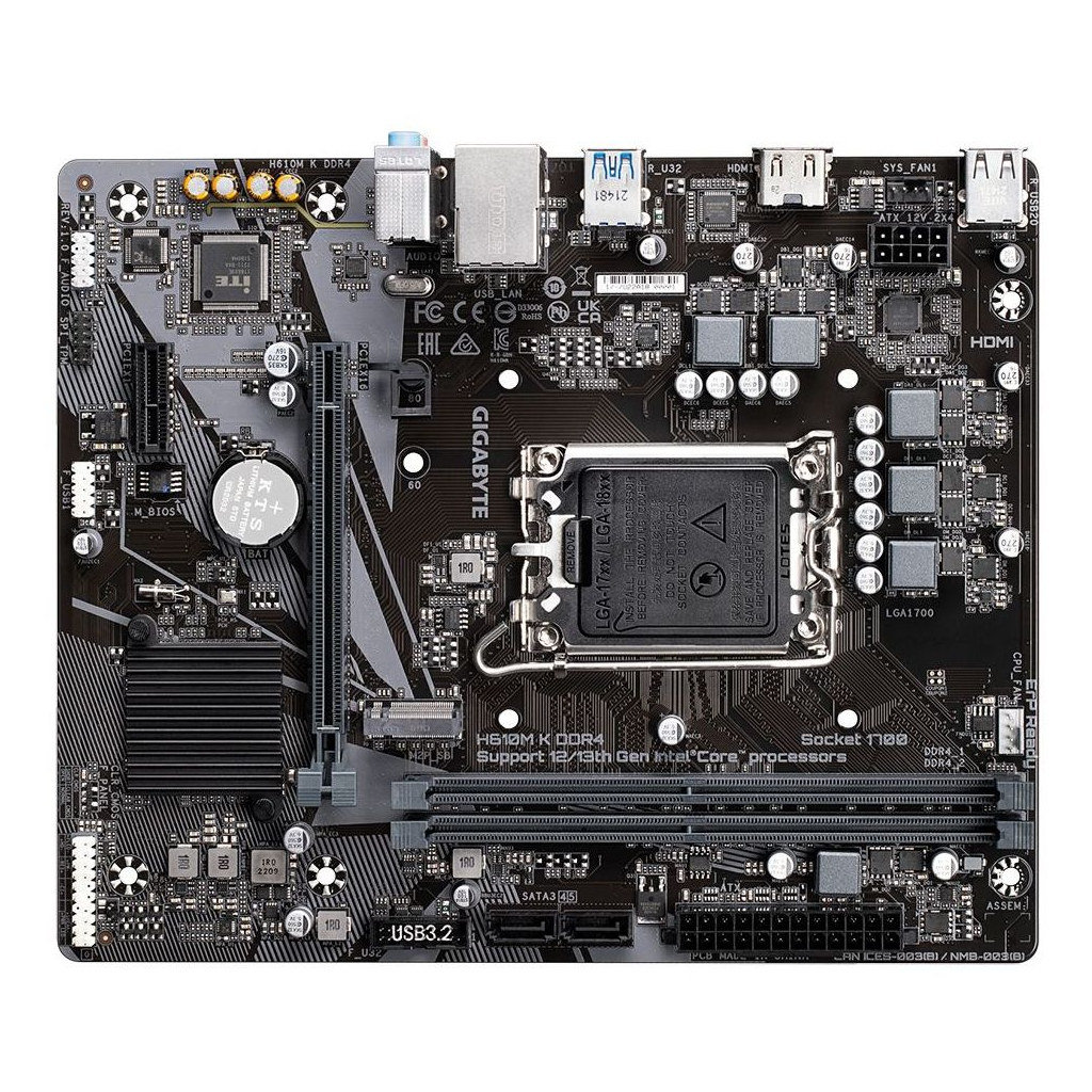 Материнская плата GIGABYTE H610M K DDR4 (H610M_K_DDR4) фото