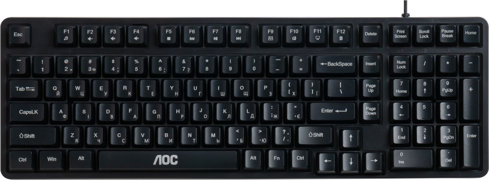 Ігрова клавіатура AOC GK116B LED USB UA Black (GK116B/97) фото