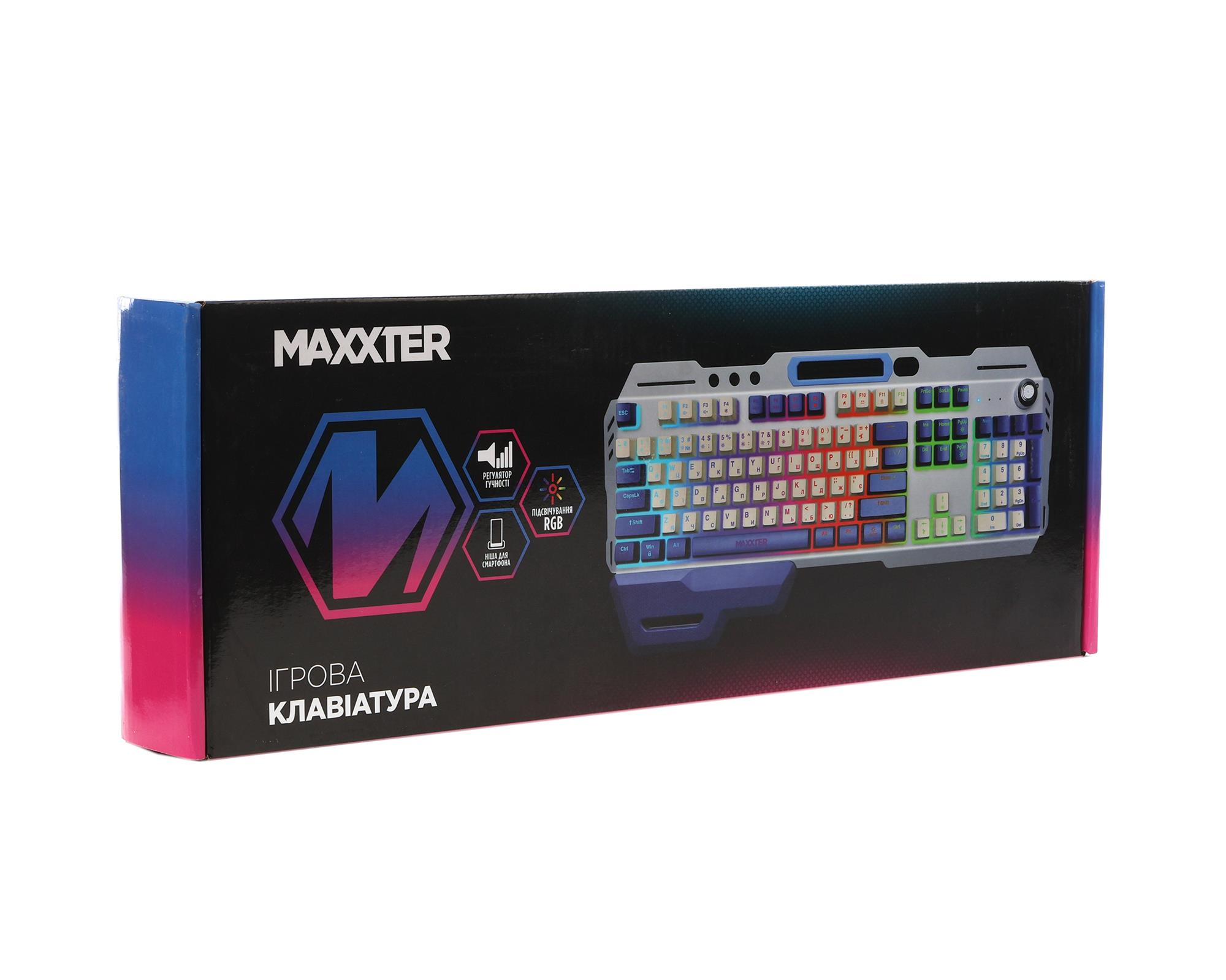 Ігрова клавіатура Maxxter KBG-RGB-01-UA RGB USB Metal Black (KBG-RGB-01-UA) фото8