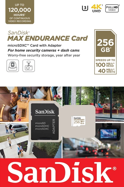 Карта памяти SanDisk MAX ENDURANCE microSDXC 256GB + SD Adapter 120,000 Hours (SDSQQVR-256G-GN6IA) фото3