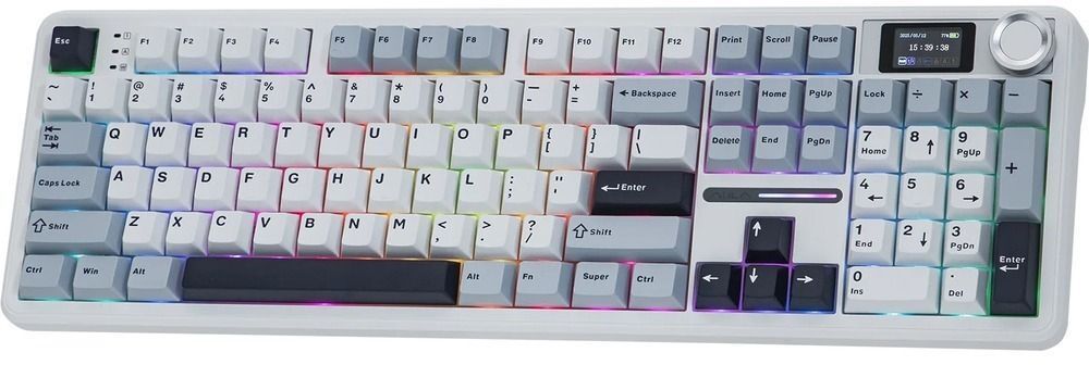 Игровая клавиатура Aula F108 Pro Reaper Switch RGB Wireless/Bluetooth/USB White (6978080501318) фото