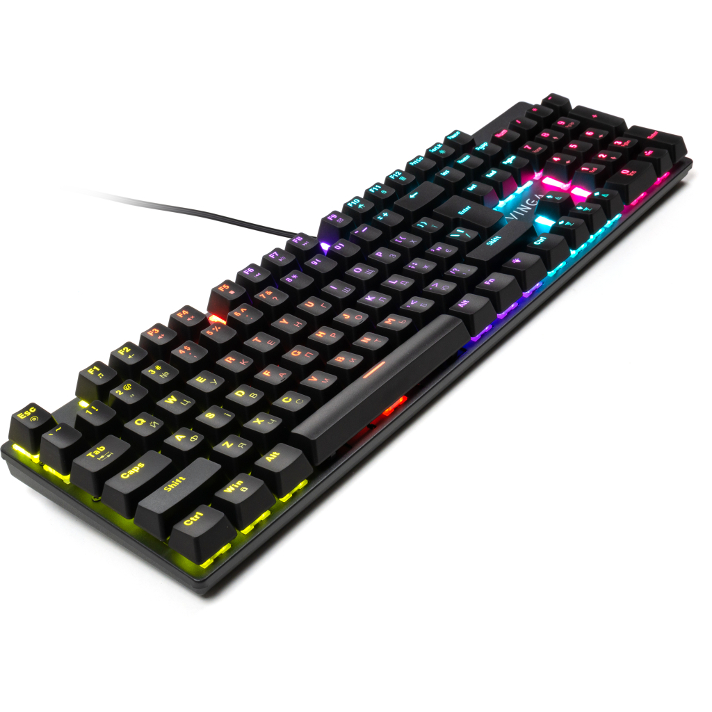 Игровая клавиатура Vinga KBGM-100 LED Blue Switch USB Black (KBGM-100_Black) фото