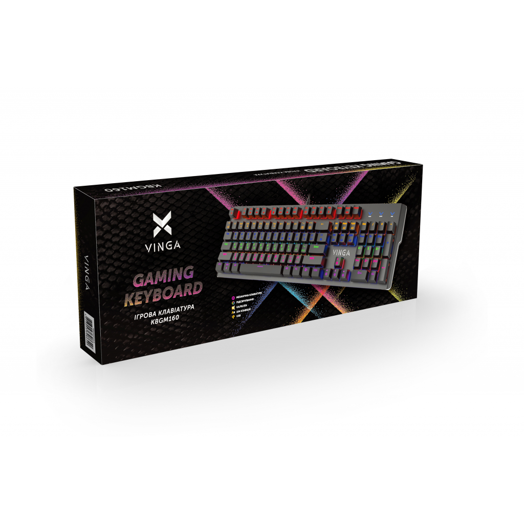 Игровая клавиатура Vinga KBGM160 LED Outemu Blue Switch USB Black (KBGM160_Black) фото6
