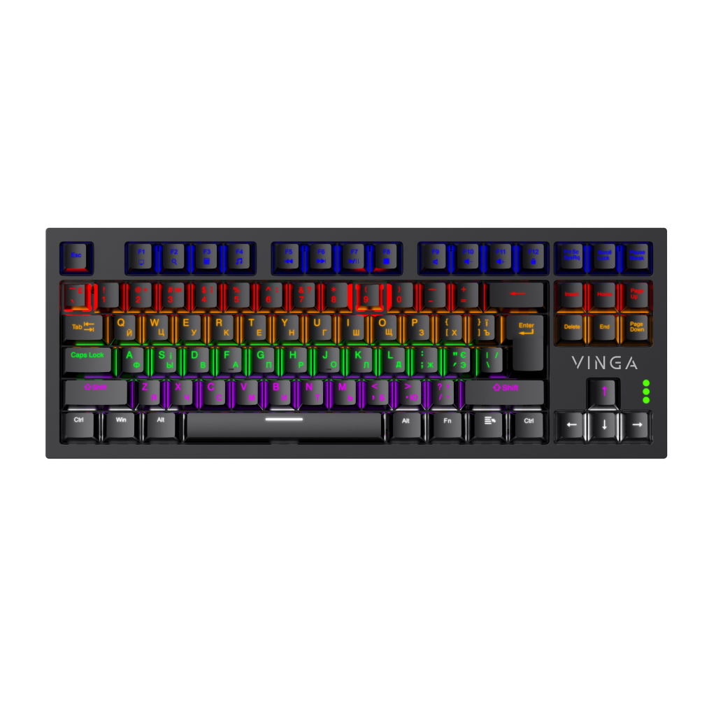 Игровая клавиатура Vinga KBGM-110 87 Key LED Blue Switch USB Black (KBGM-110_Black) фото