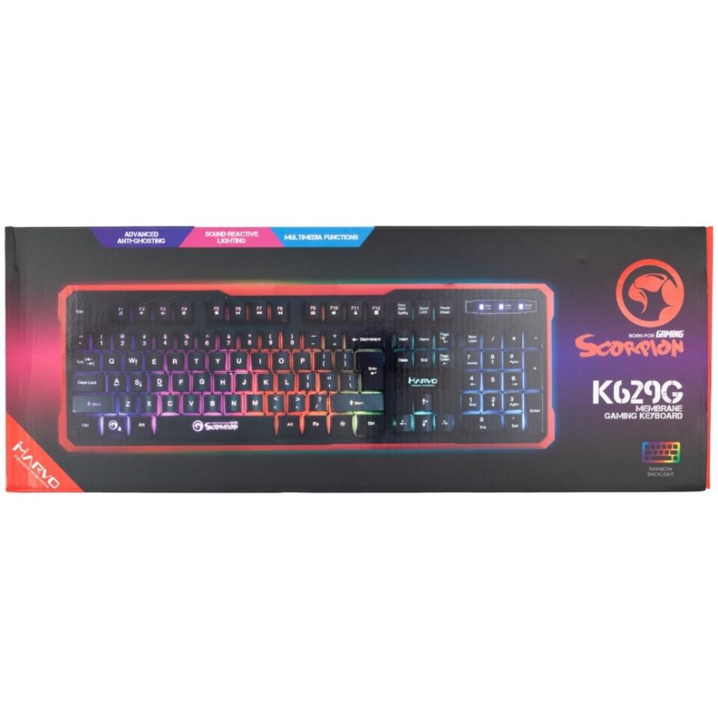 Игровая клавиатура Marvo K629G Multi LED USB Black (K629G) фото4