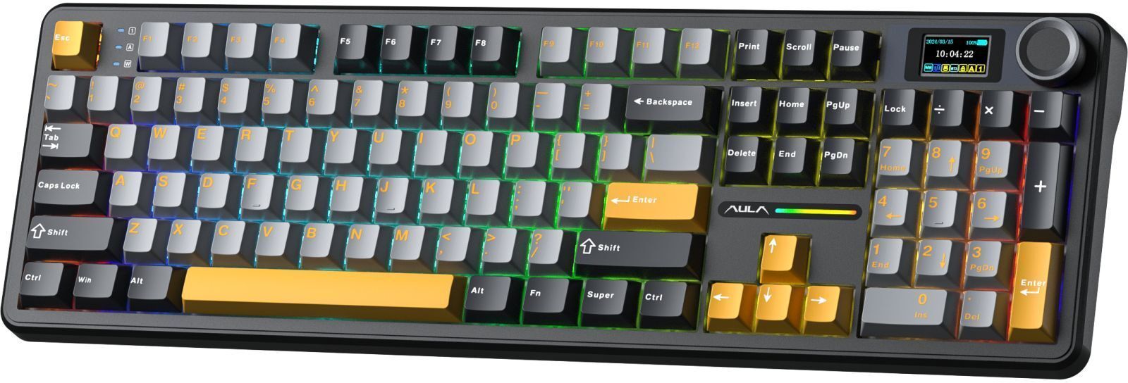 Игровая клавиатура Aula F108 Pro Wireless/Bluetooth UA Black/Gray (6978080501295) фото