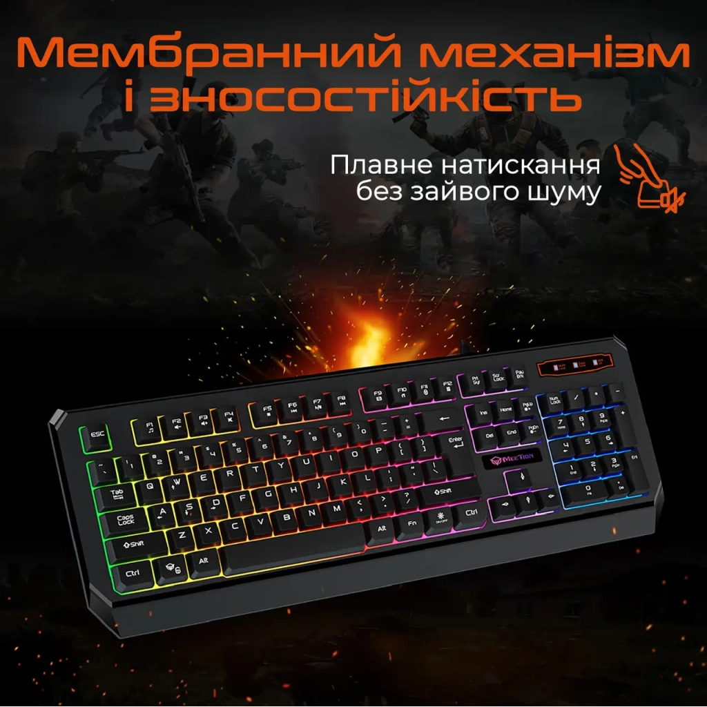 Игровая клавиатура Meetion K9320 USB UA Black (MT-K9320-A-RUA) фото4