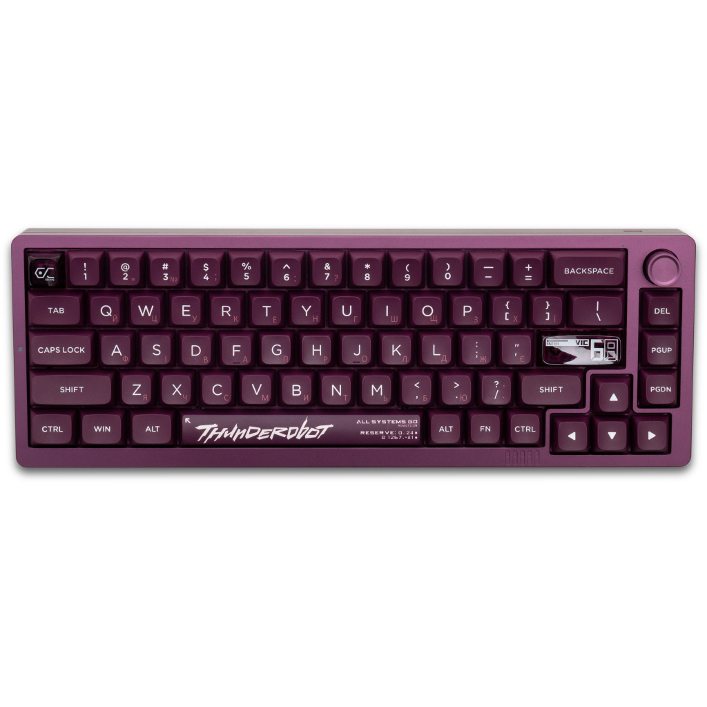 Ігрова клавіатура Thunderobot VIC68 Gateron Magnetic Jade Switch Purple USB UA (6932066317201) фото3