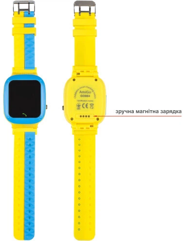 Смарт-годинник для дітей AmiGo GO004 GLORY Blue-Yellow фото5
