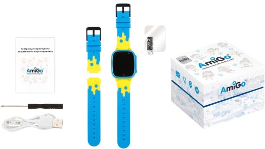 Смарт-годинник для дітей AmiGo GO008 GLORY GPS WIFI Blu-Yel фото5