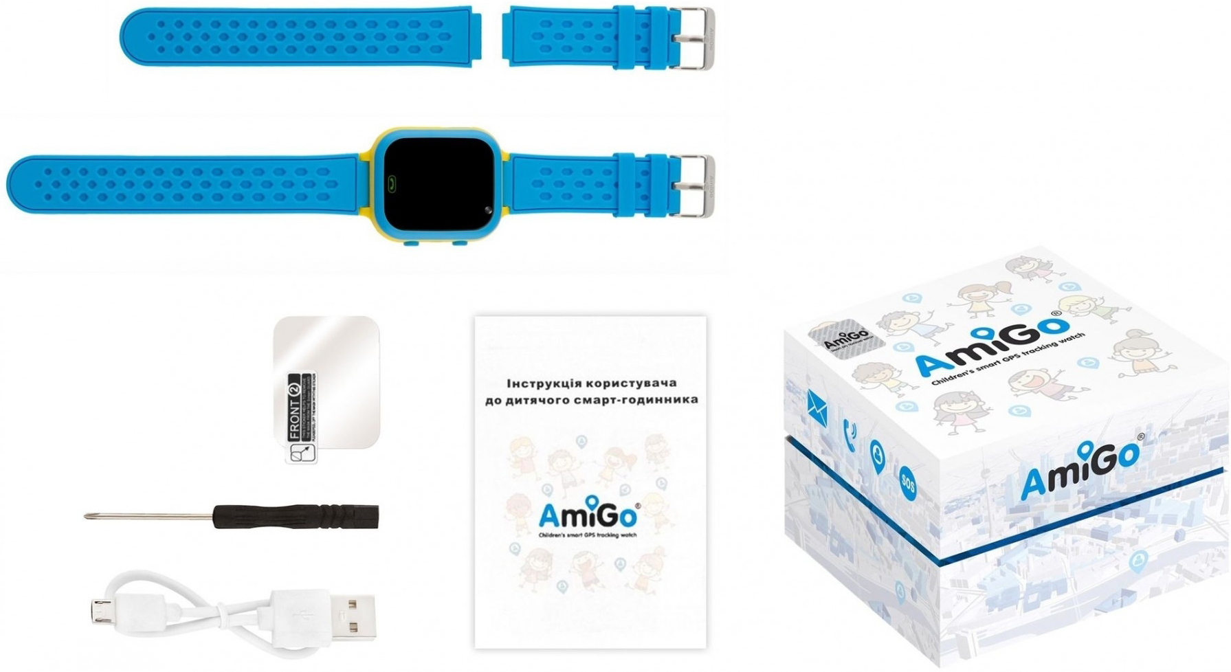 Смарт-часы для детей AmiGo GO009 Blue Yellow (996383) фото6