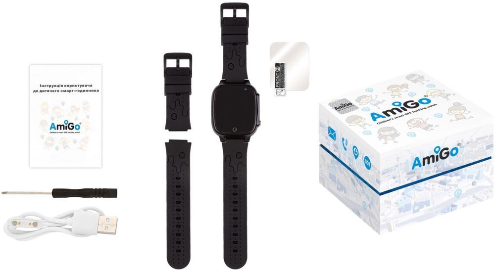 Смарт-часы для детей AmiGo GO008 Milky GPS WiFi Black (873291) фото5