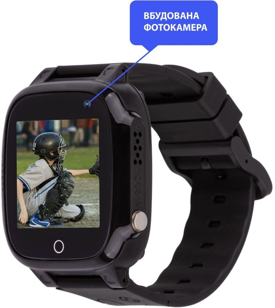 Смарт-часы для детей AmiGo GO008 Milky GPS WiFi Black (873291) фото2