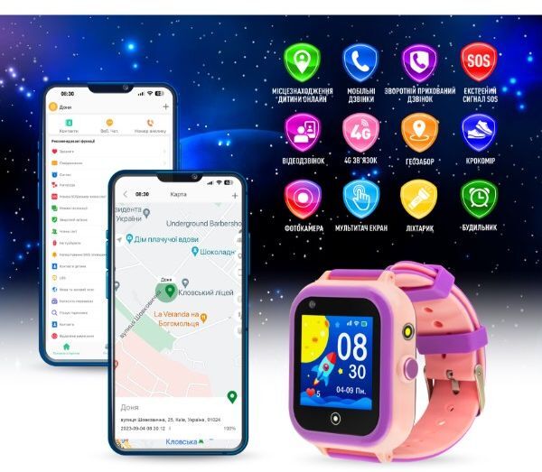 Смарт-годинник для дітей GARMIX PointPRO-200 4G PINK Рожевий фото4
