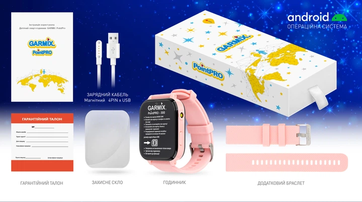 Смарт-годинник для дітей GARMIX PointPRO-300 4G PINK Рожевий фото2
