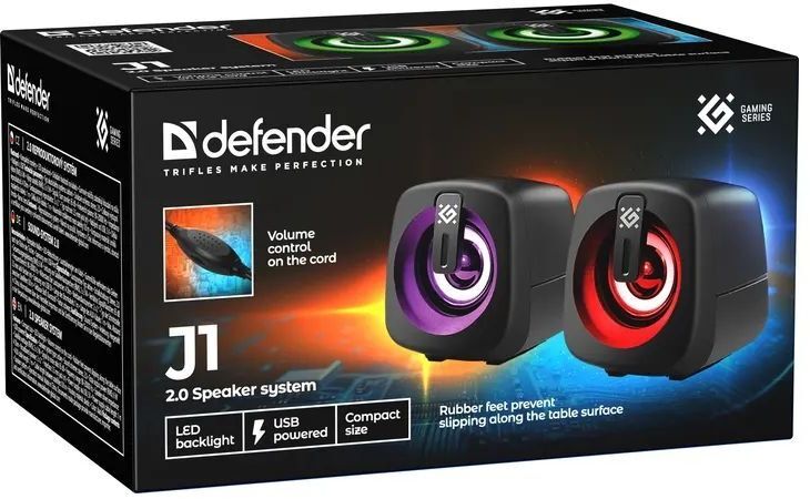 Акустика Defender J1 LED USB Black (65961) фото