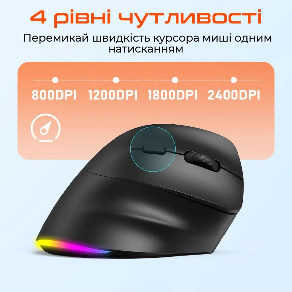 Мышь Meetion BTM010R RGB Bluetooth/Wireless Black (MT-BTM010R-A) фото6