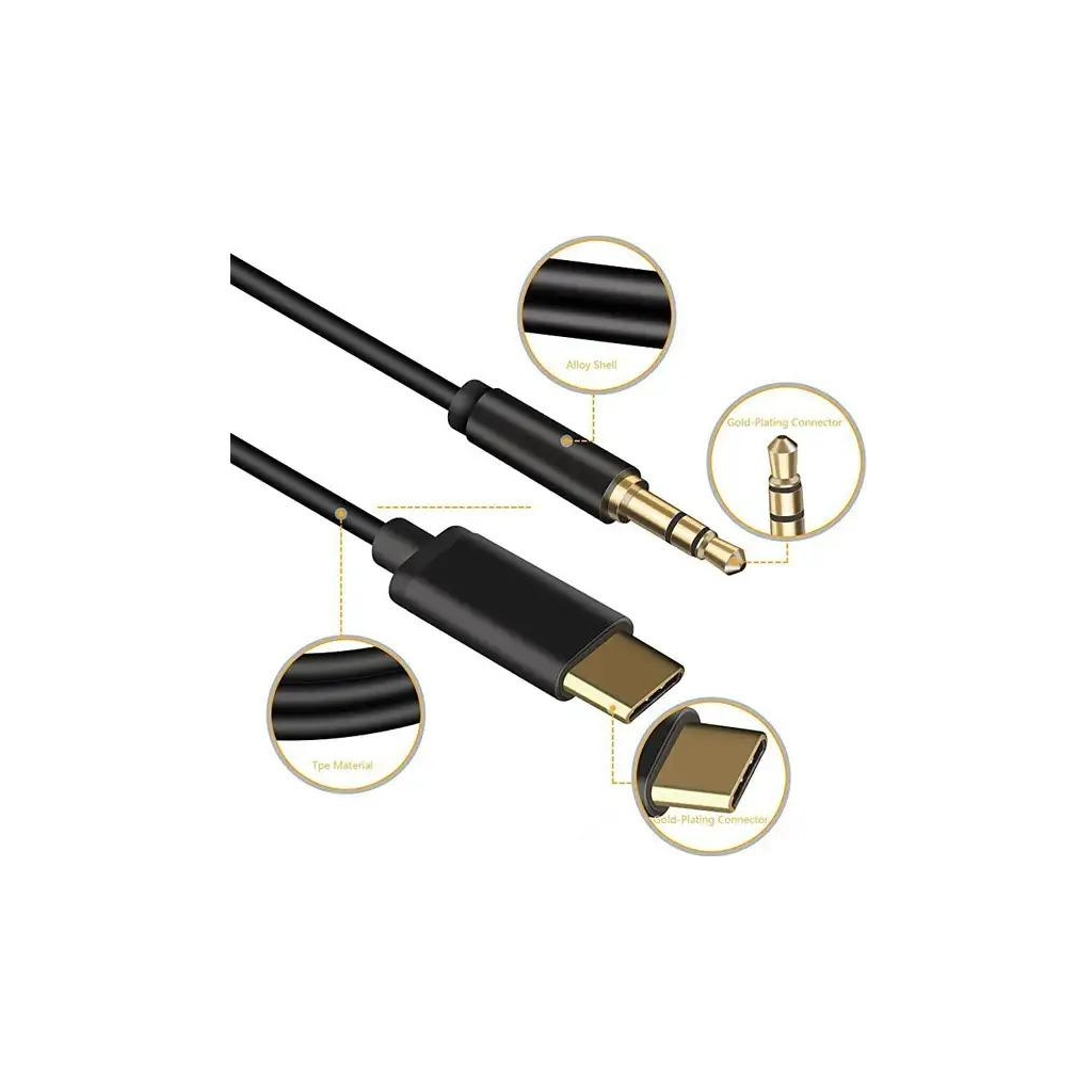 Кабель USB-C to 3.5mm M 1.0m black XoKo (AUX-002-BK) фото3