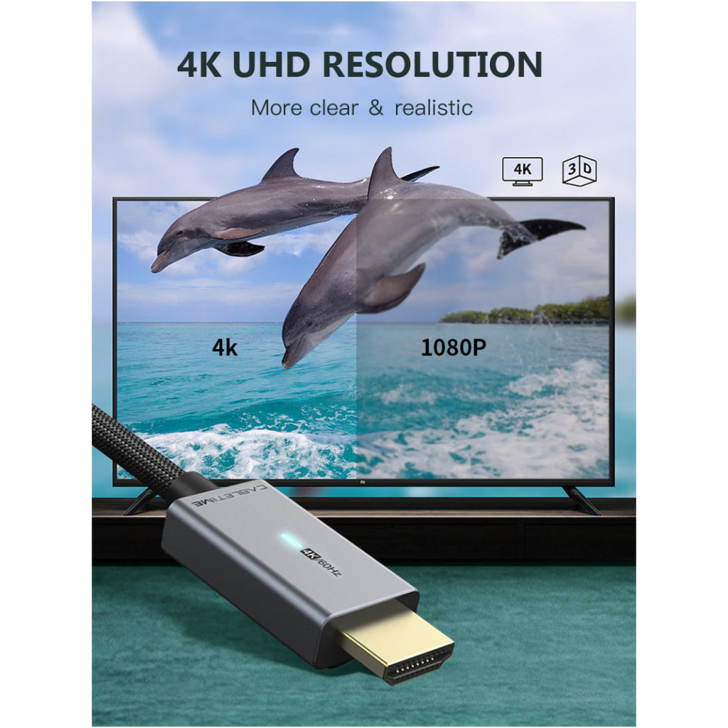 Кабель miniDisplayPort M to HDMI M 1.0m Cabletime (CA914593) фото