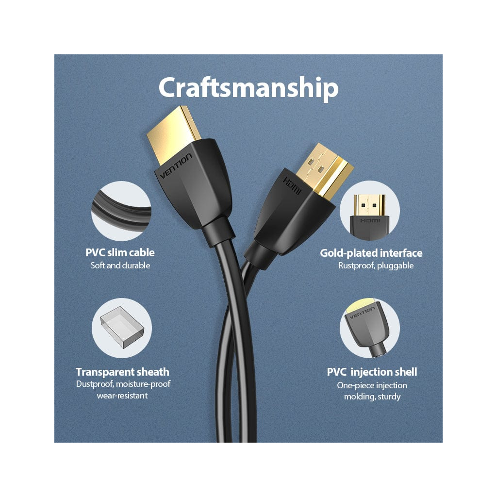 Кабель HDMI M to HDMI M 3.0m 4K60Hz black Vention (AAIBI) фото