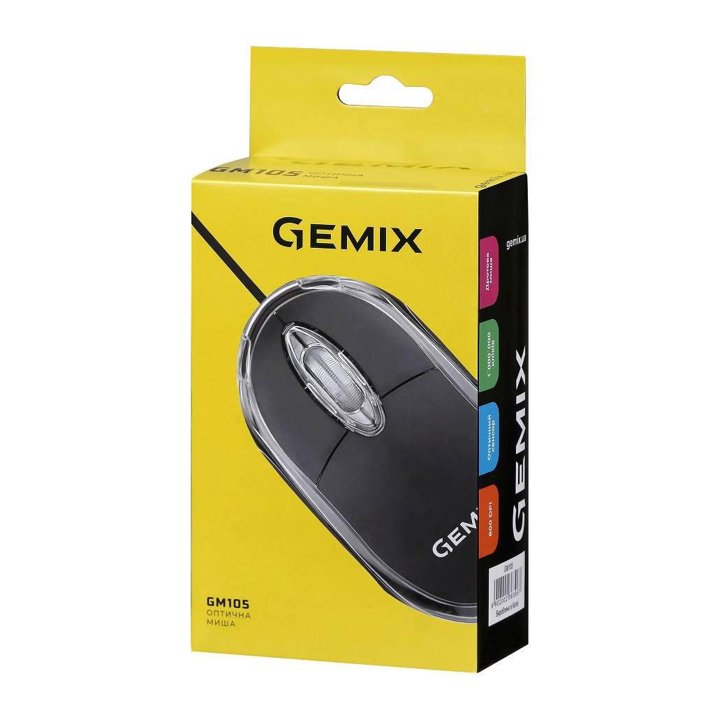Мишка Gemix GM105 USB black (GM105Bk) фото