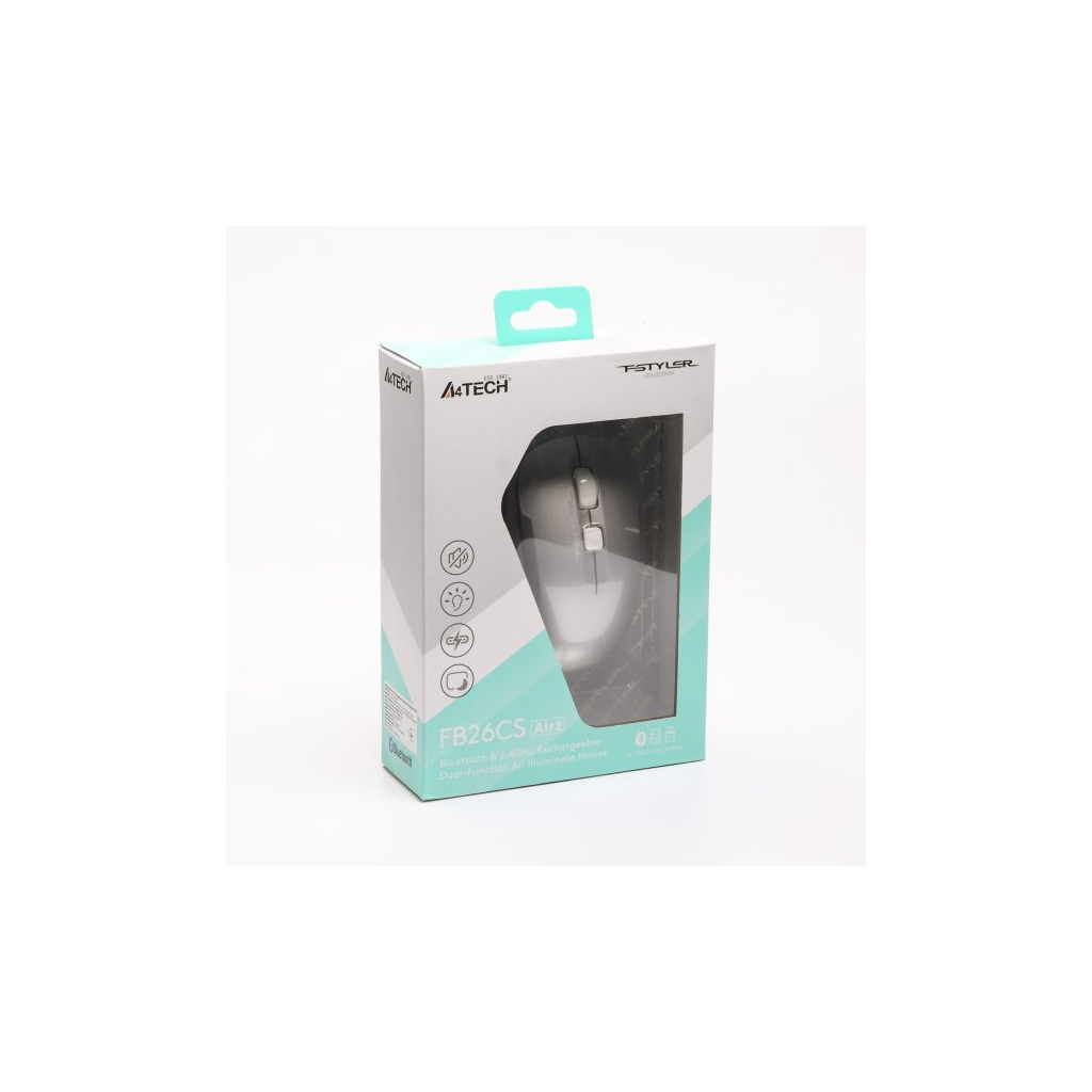 Мышь A4Tech FB26CS Air2 Bluetooth/Wireless Icy White (4711421999168) фото11