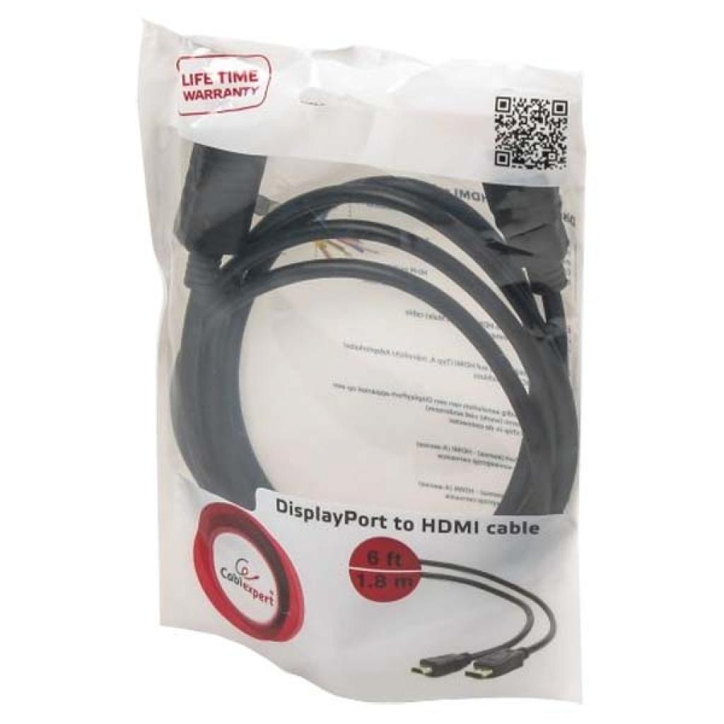 Кабель DisplayPort M to HDMI M 1.8m Cablexpert (CC-DP-HDMI-6) фото