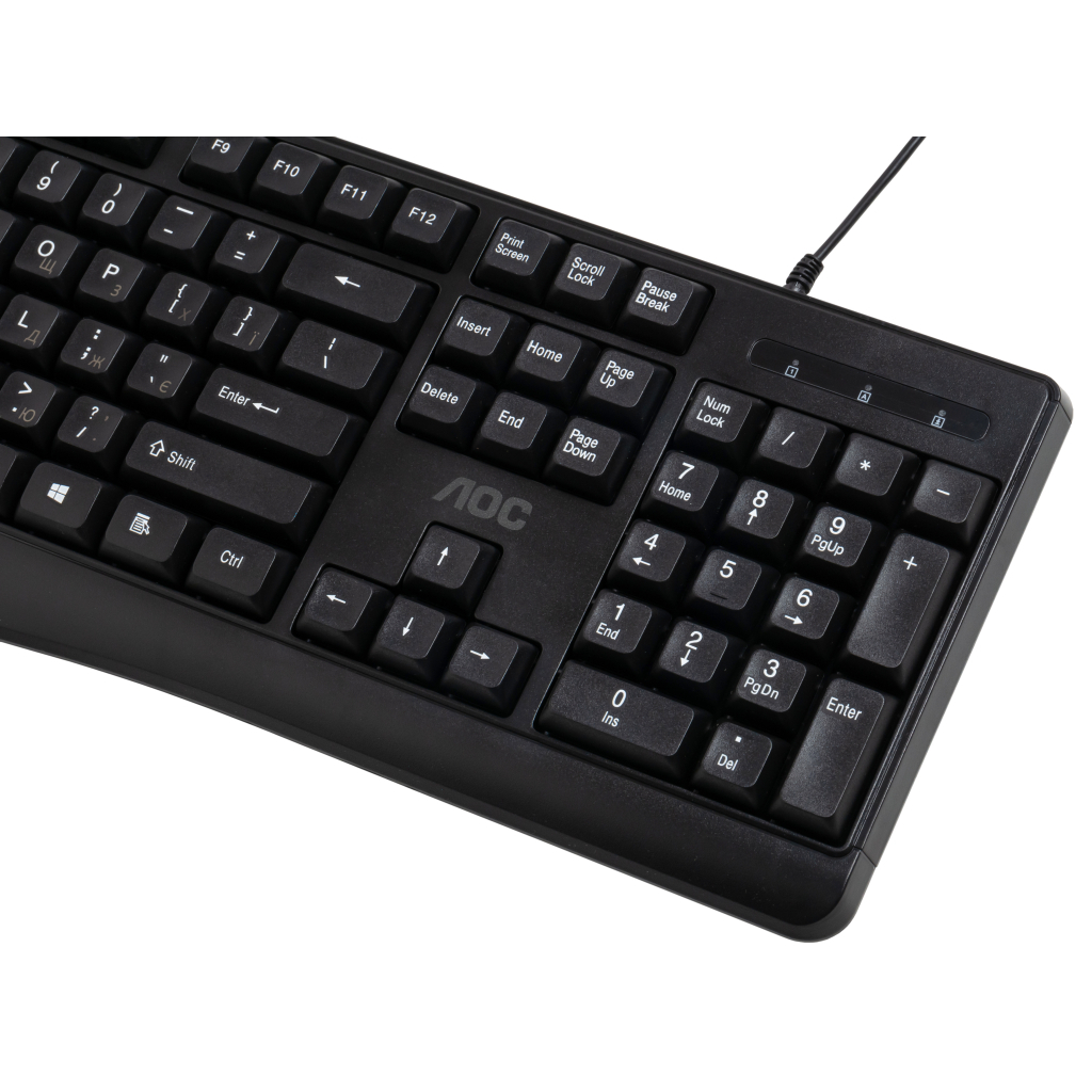 Клавіатура AOC KB120B USB UA Black (KB120B/97) фото