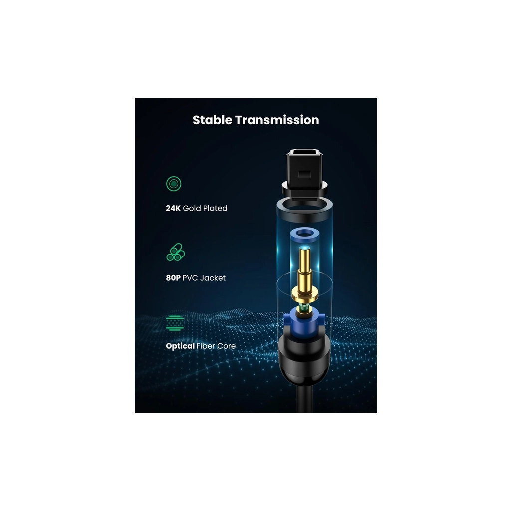 Кабель Optical Toslink 1.0m AV122 black Ugreen (70890) фото4