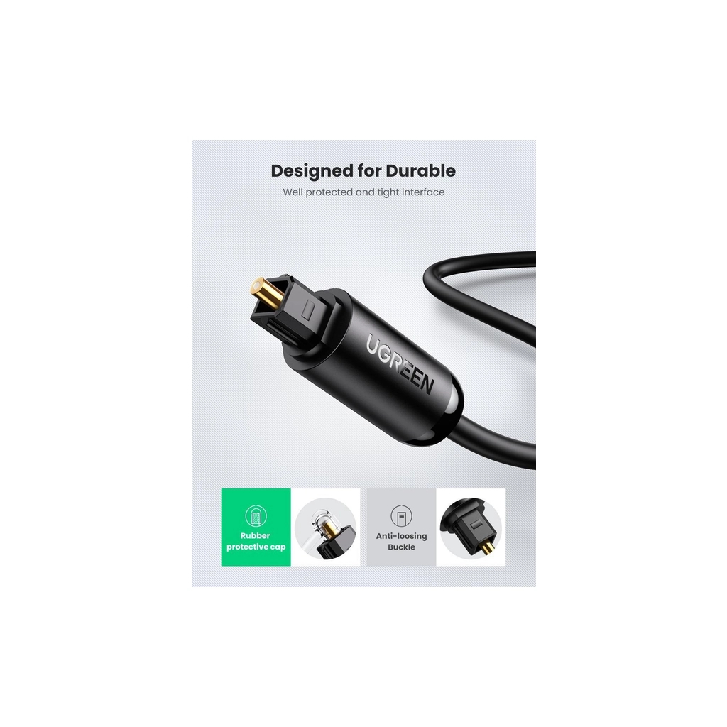Кабель Optical Toslink 1.0m AV122 black Ugreen (70890) фото5