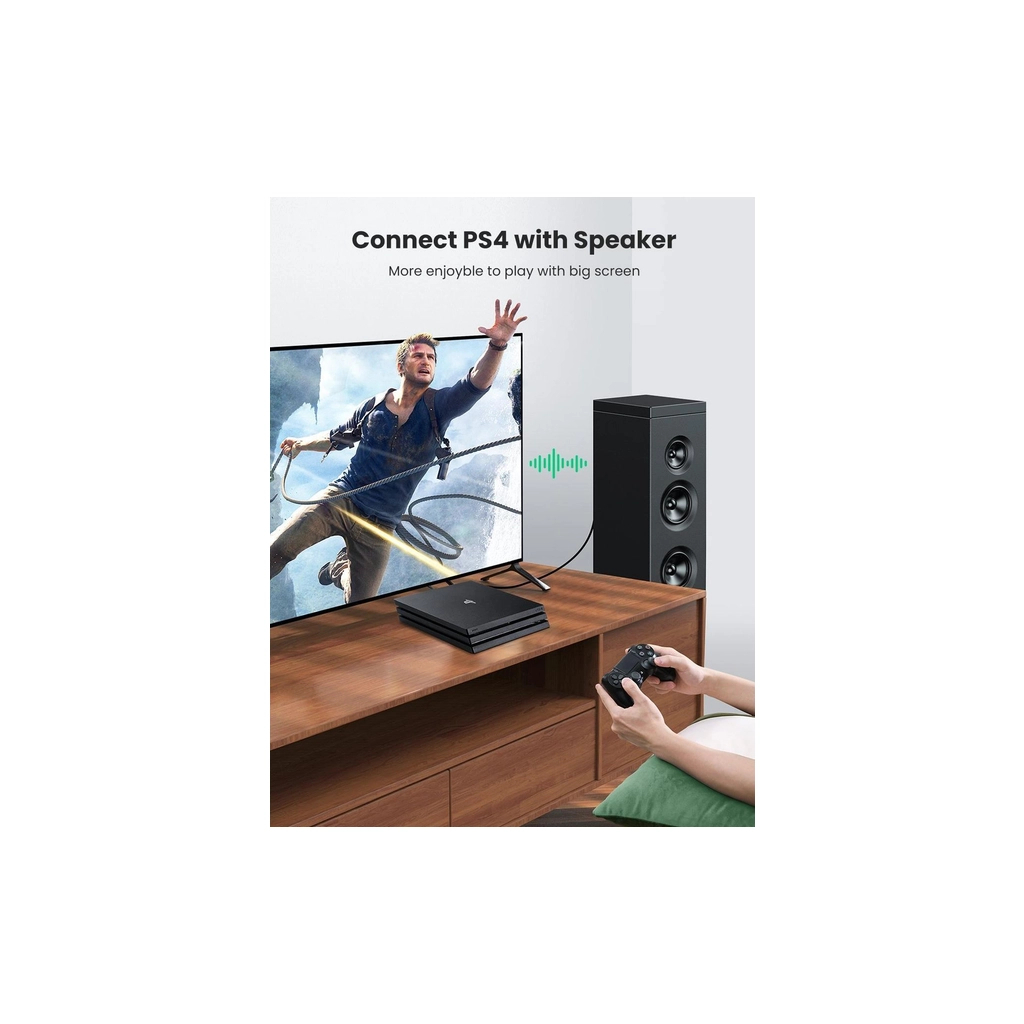 Кабель Optical Toslink 1.0m AV122 black Ugreen (70890) фото6
