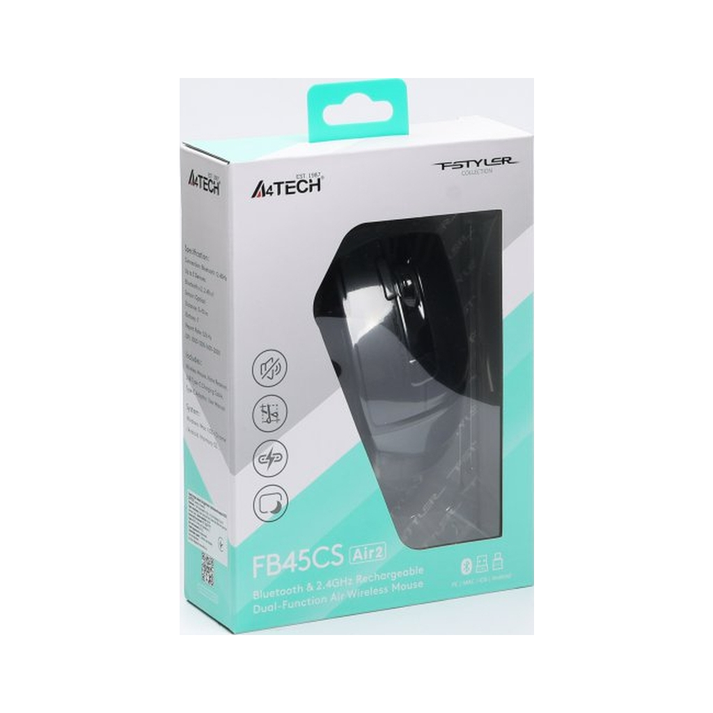 Мишка A4Tech FB45CS Air2 Wireless/Bluetooth Stone Grey (4711421999304) фото9