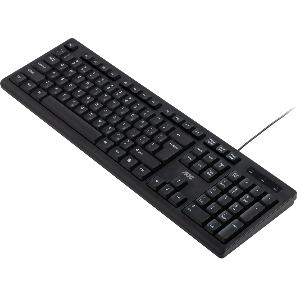 Клавіатура AOC KB100B USB UA Black (KB100B/97) фото