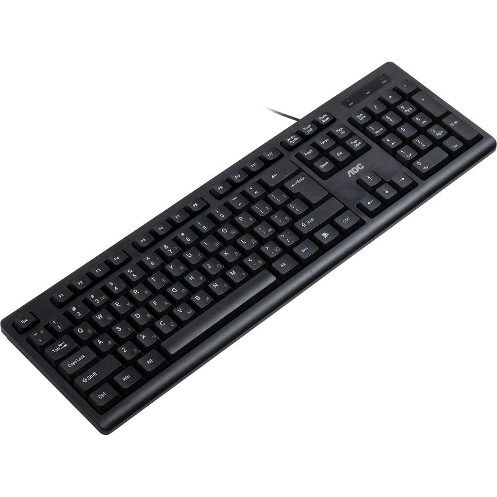 Клавіатура AOC KB100B USB UA Black (KB100B/97) фото