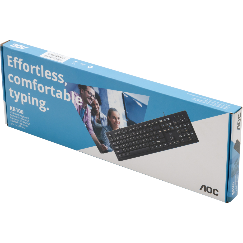 Клавіатура AOC KB100B USB UA Black (KB100B/97) фото