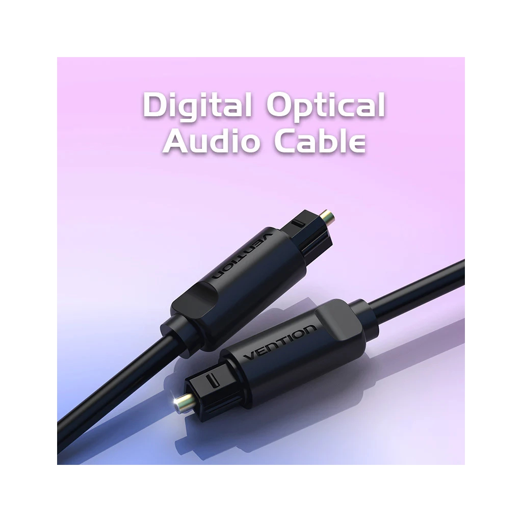 Кабель мультимедійний Optical Toslink 2.0m black Vention (BAEBH) фото