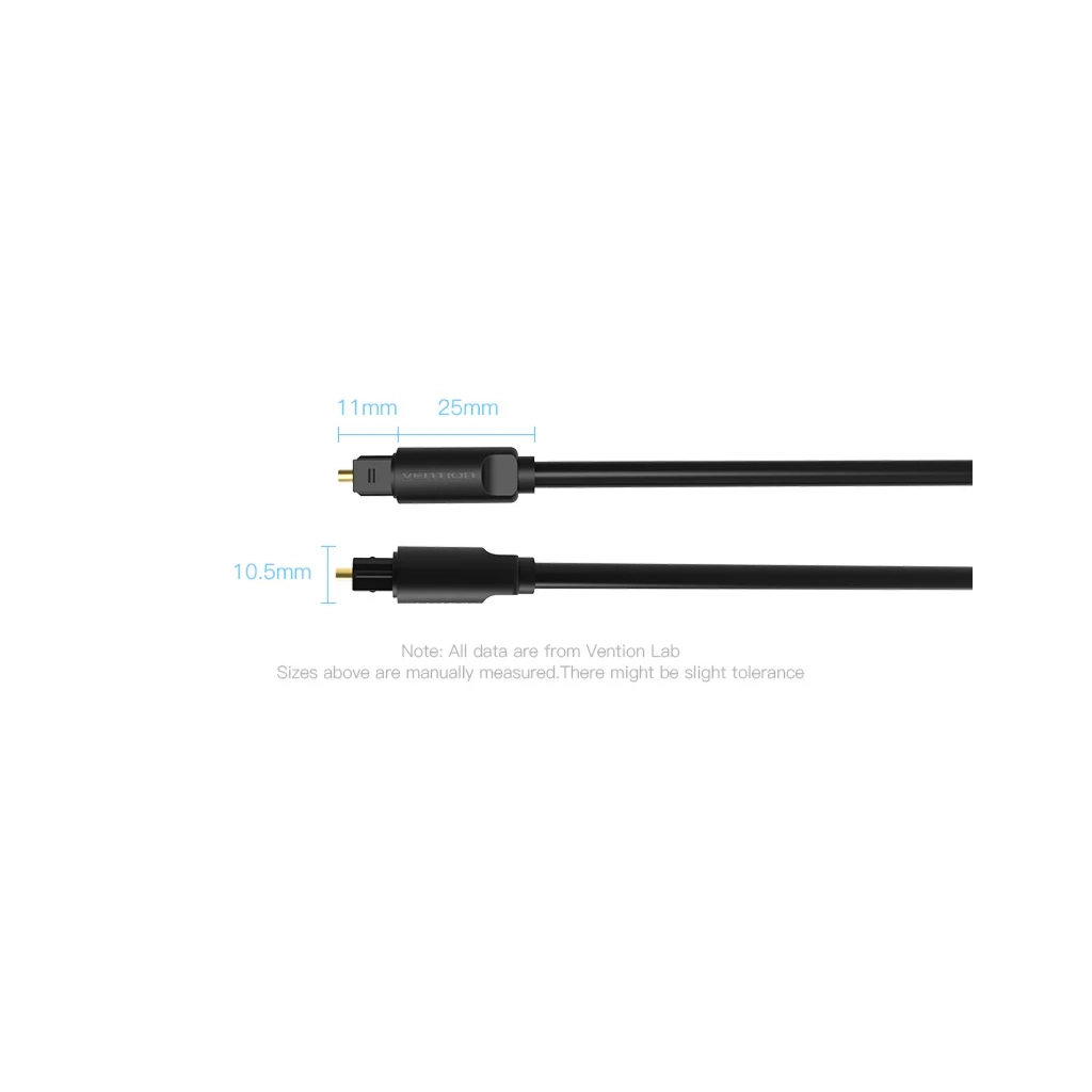 Кабель мультимедійний Optical Toslink 2.0m black Vention (BAEBH) фото