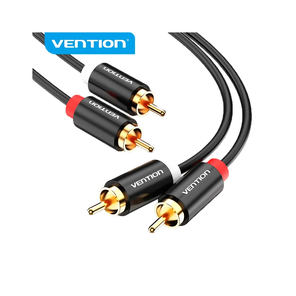 Кабель 2xRCA M to 2xRCA M 1.0m black Vention (VAB-R06-B100) фото2