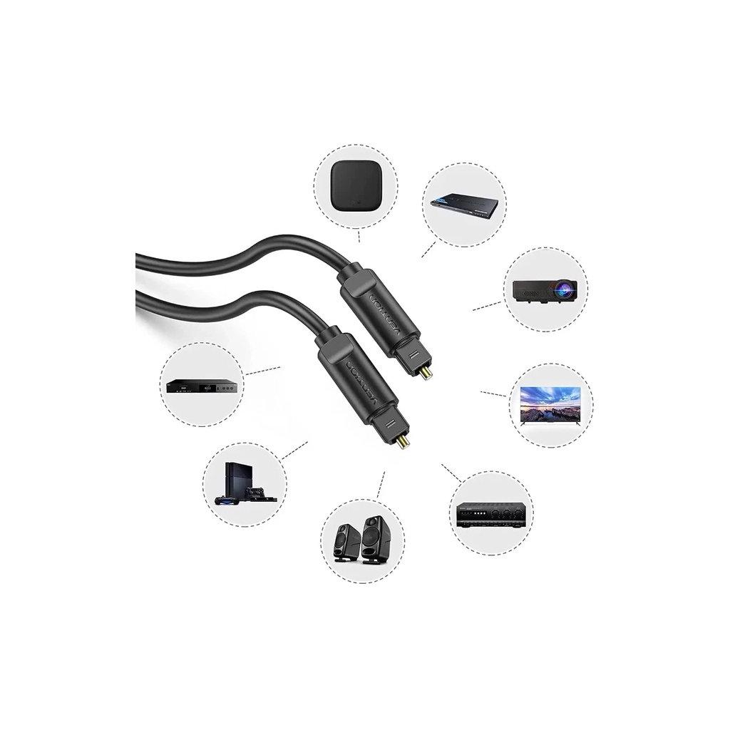 Кабель мультимедійний Optical Toslink 3.0m black Vention (BAEBI) фото