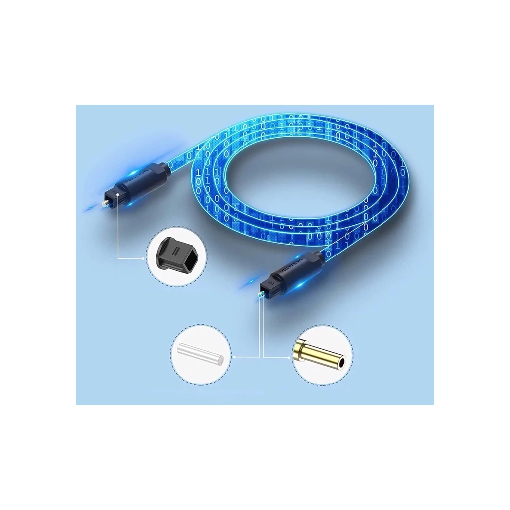 Кабель мультимедійний Optical Toslink 3.0m black Vention (BAEBI) фото