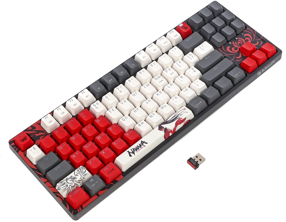Ігрова клавіатура A4Tech Bloody WS87 Naraka Wireless/Bluetooth Black/Red (4711421001113) фото2