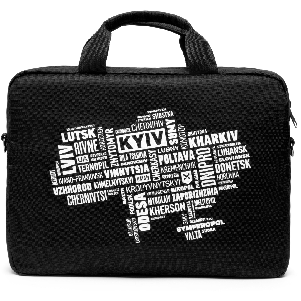 Сумка для ноутбука Vinga 14" NB1402 Black, white print (NB1402UWBK) фото
