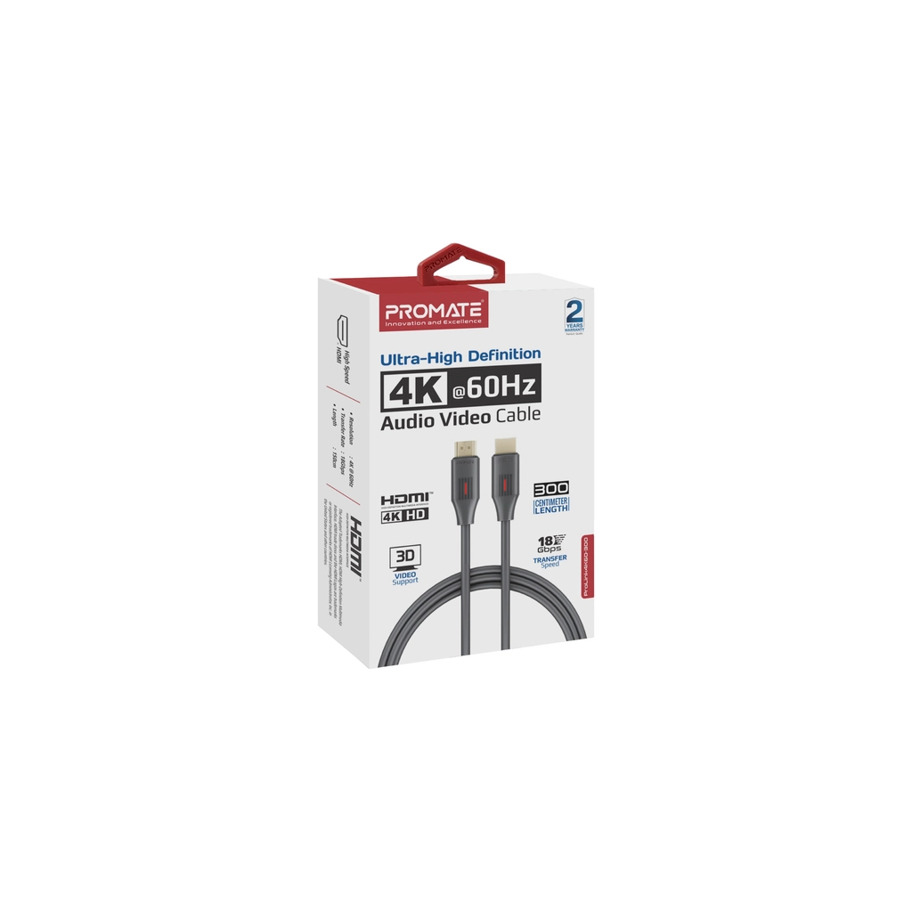 Кабель HDMI M to HDMI M 3.0m V2.0 Promate (prolink4k60-300) фото2