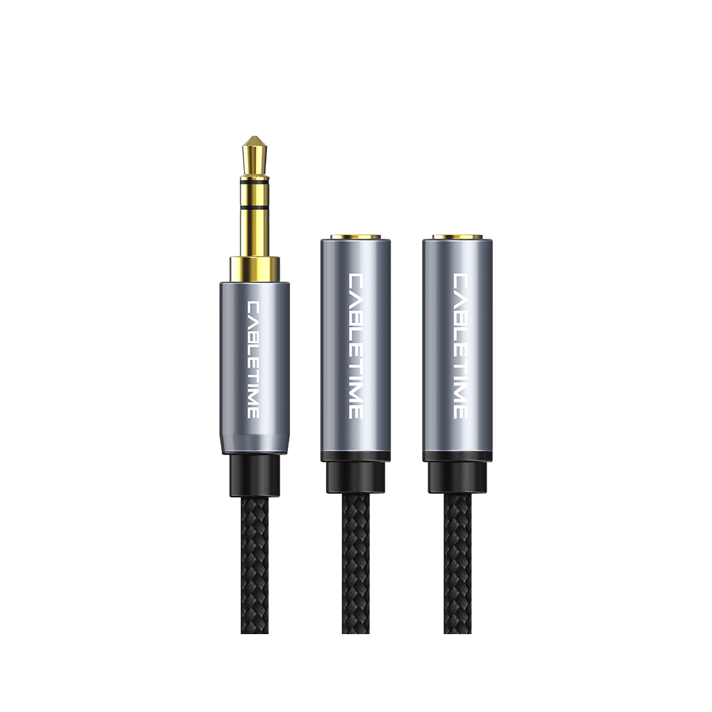 Кабель 3.5mm M to 2x3.5mm F 0.2m Cabletime (CA915248) фото2