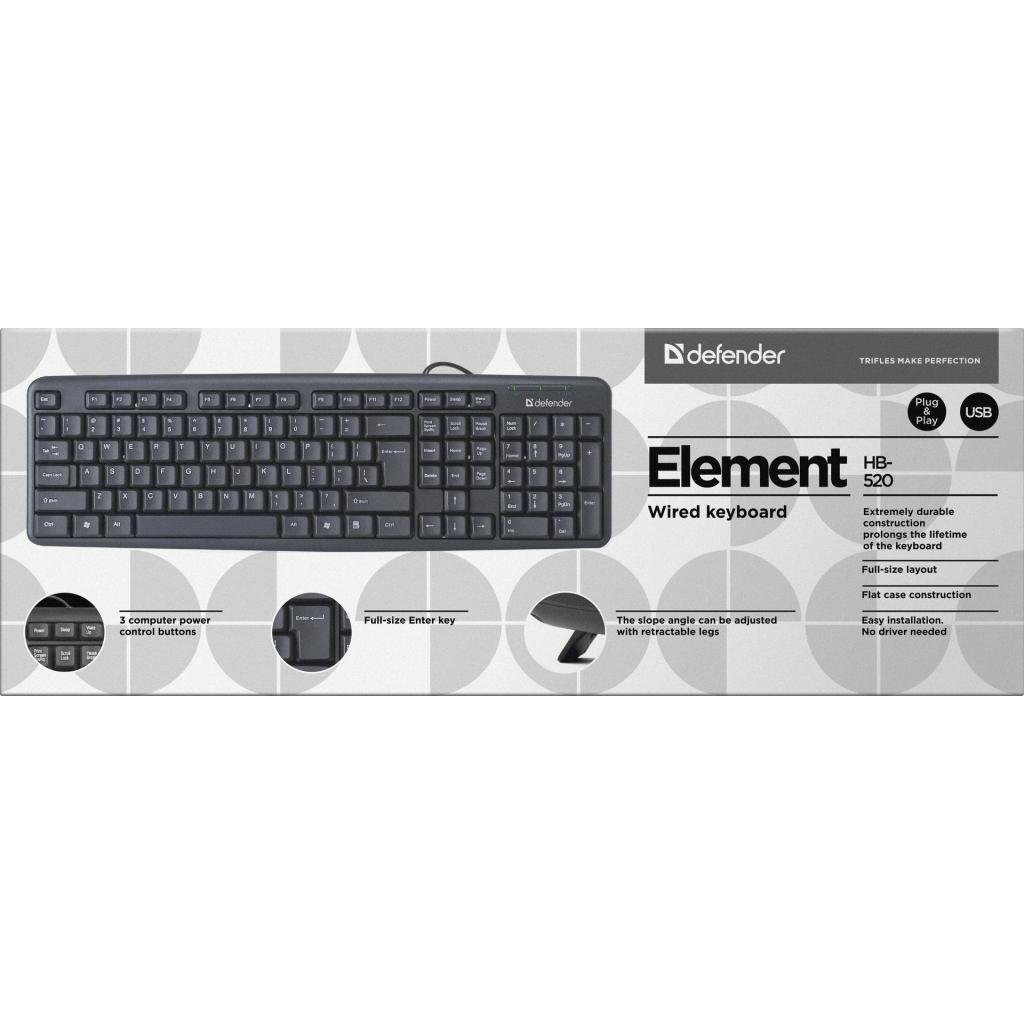 Клавиатура Defender Element HB-520 USB UKR Black (45529) фото3